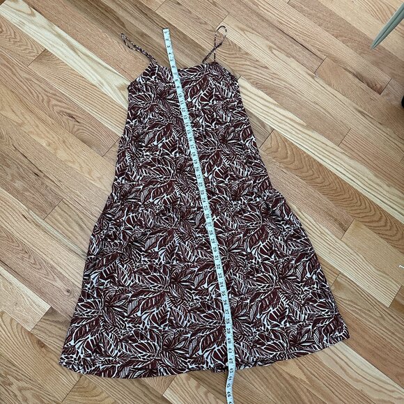 Abercrombie & Fitch Trapeze Midi Dress - Brown Pattern Size Small - Picture 4 of 9